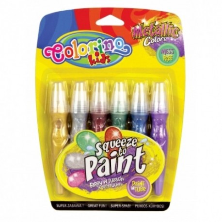 Colorino Kids štetcové temperové farby v tube Metallic