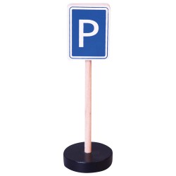 Drevená dopravná značka - parkovisko