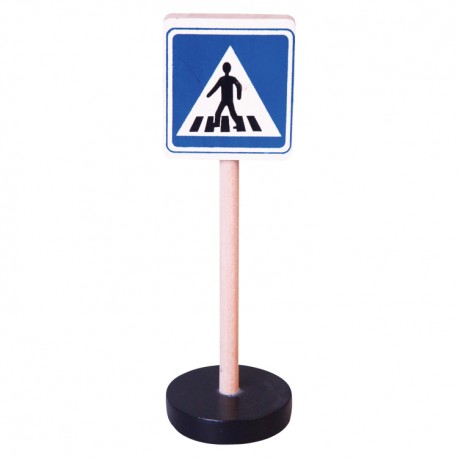 Drevená dopravná značka - prechod pre chodcov