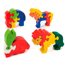 Puzzo 3D puzzle  - sada štyroch zvieratiek