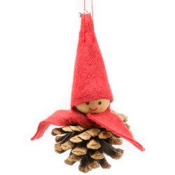 IMP-EX Ozdoba na vianočný stromček - chlapček červený na šiške