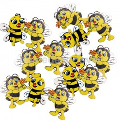 Drevené dekorácie - včielky 20 kusov