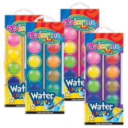 Colorino Kids vodové farby - 12 farieb s Ø 30 mm