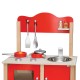 VIGA Detská drevená kuchynka - červená s doplnkami