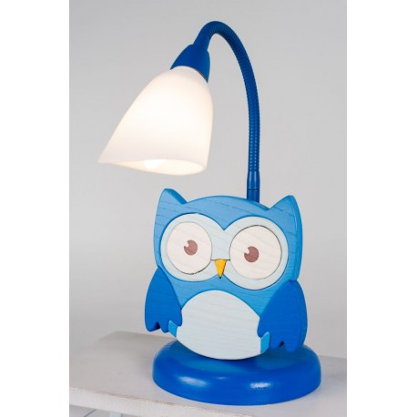 Detská stolná lampa - sova modrá