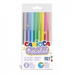 CARIOCA farebné umývateľné fixky pastelové farby 8 ks