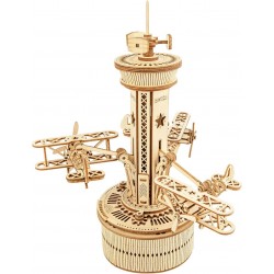 ROKR Drevený mechanický model - hracia skrinka - Kontrolná letecká veža