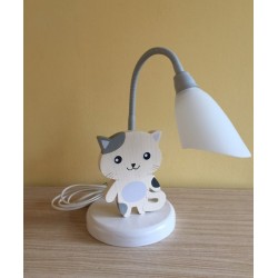Detská stolná lampa - mačička biela