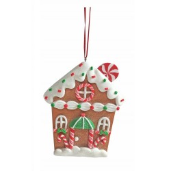 Ozdoba na vianočný stromček - Perníkový domček so zelenými dverami