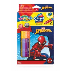 Colorino Kids farebné ceruzky 12 ks/24 farieb tenké Spiderman