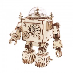 Robotime 3D drevené mechanické puzzle Hracia skrinka Robot Orfeus 221 ks AM601