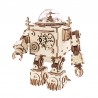 Robotime 3D drevené mechanické puzzle Hracia skrinka Robot Orfeus 221 ks AM601