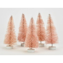 Mini dekoračné stromčeky 12 cm broskyňové - 5 kusov