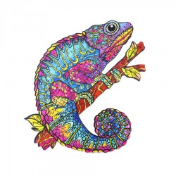 Drevené relaxačné puzzle - Chameleón A4