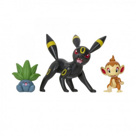 Jazwares Zberateľské figúrky Pokémon 3-dielny set - Chimchar, Oddish, Umbreon 8 cm