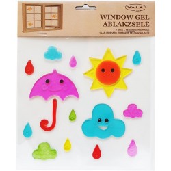 Dekoratívne želé nálepky na okno - dáždik a slniečko