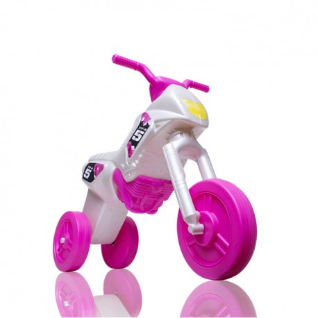 Detské odrážadlo - Enduro motorka MAXI - bielo-ružová