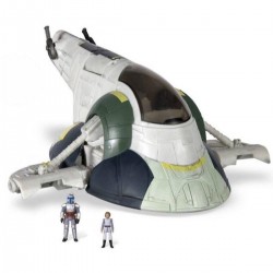 Jazwares Star Wars zberateľská figúrka Micro Galaxy Squadron 20 cm - Jango Fett vesmírna loď + 2 figúrky