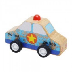 Drevené autíčko na zotrvačník - policajné auto