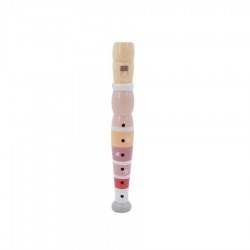 Detská drevená flauta malá - pastelovo-ružová