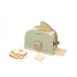 VIGA PolarB drevený detský toaster s doplnkami - pastelovo-zelený