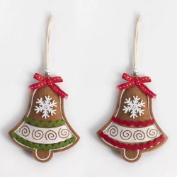 Vianočné ozdoby z filcu - medovníkové zvončeky 2 kusy