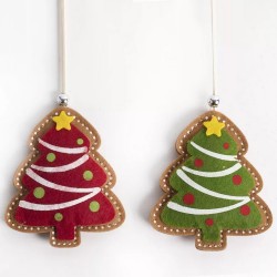 Vianočné ozdoby z filcu - medovníkové stromčeky 2 kusy